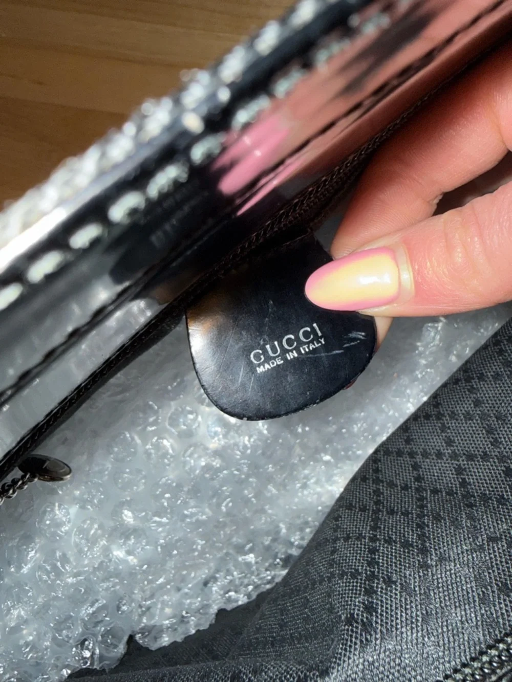 Gucci Black Woven Tote with Bamboo Handles - Picture 8 of 11